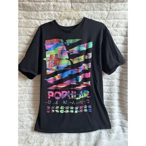Popular Demand Men's Black Graphic T-shirt‎ Size XL